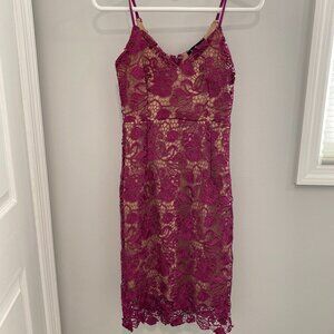 Lulu's Pink Lace Dress - Size XS